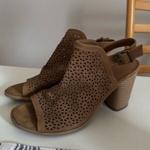 Target Tan Perforated Ankle Booties